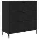 Serviesskap med skuff Svart 79.5 x 33 x 82 cm Konstruert tre