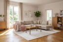 Scandi Dyp 4 seters sofa med sjeselong høyre i chenille   Mørkebrun