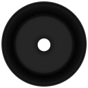 vidaXL Luksuriøs servant rund matt svart 40x15 cm keramisk