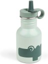Done By Deer Croco Metallflaske 350 ml Grønn med Sugerør