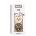 BIBS Pacifier Colour Latex Ivory/Dark Oak Size 1 2pcs