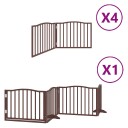 Vidaxl Hundeport Sammenleggbar 12 Paneler Brun 960 cm Poppeltre