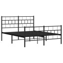 vidaXL Sengeramme i metall med hode- og fotgavl svart 140x200 cm 8721012188792