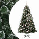 vidaXL Kunstig juletre med kuler 180 cm 300 LED-lys Varmhvit