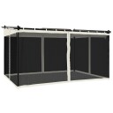  Paviljong med nettingvegger kremhvit 4x3 m stål 4003911