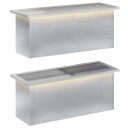 vidaXL Hageplantekasse med LED 2 stk. Sølv 30 x 80 x 30 cm