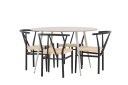 Venture Home Plaza Spisegruppe 120 cm Rund med 4 Alfons stoler Beige/Sort