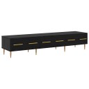  TV skap med skuff Svart Eik 150 x 36 x 30 cm Konstruert tre