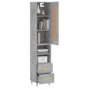 vidaXL Highboard betonggrå 34,5x34x180 cm konstruert tre 8720845496678