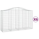 vidaXL Gabionkurver buede 6 stk 200x50x120/140 cm galvanisert jern