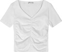 Mango Teen Draped Cotton T Shirt   NATURAL WHITE   S