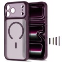 iPhone 18 Pro/17 Pro Tech-Protect MagPrime MagSafe CC hybrid-deksel - matt Burgunderrød