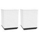 vidaXL Plantekasser 2 stk hvit 30x30x37 cm polypropylen
