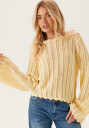 Bubbleroom Boat Neck Structure Knitted Sweater
