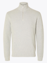 Selected Homme Dane Long Sleeve Knit Structure Half Zip Grå S