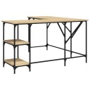 vidaXL Skrivebord sonoma eik 139x139x75 cm konstruert tre