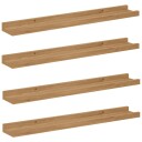  Vegghylle med hylle 4 pcs Brun 60 x 9 x 3 cm Konstruert tre