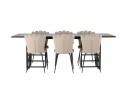 Venture Home Ystad Spisegruppe 220 cm Rektangulær med 6 Limhamn Stoler Beige