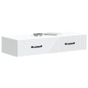 vidaXL Vegghengt Sidebord Hvit 87,5 x 34,5 x 17 cm Konstruert tre
