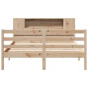  Seng med bokhylle uten madrass 140x200 cm heltre furu 3322203