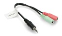 Jack 3,5mm splitter – adapter til hodetelefoner og mikrofon 20cm