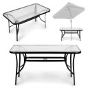 Hageglassbord 120x70 cm for terrasse og hage herdet glass paraplyhull MultiGarden