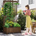 Høybed plantekasse med espalier, espalier plantepotte, blomsterkasse, tre, hagespalier 90 x 45 x 183 cm for hage, balkong, terra