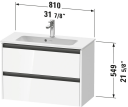 Duravit Ketho.2 Servantskap 2 Skuffer 810x390 mm Grafitt Matt
