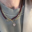 Stine A Jewelry Love Drop Necklace Burgundy Forgylt Sølv Sterling 925 45 cm