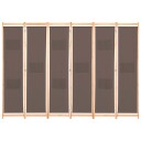 vidaXL Romdeler 6 paneler brun 240x170x4 cm stoff