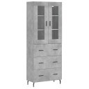 vidaXL Highboard betong grå 69,5x34x180 cm konstruert tre 8720845478438