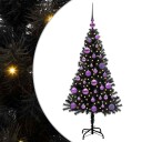  Juletre med 150 LED med stativ Svart 120 cm PVC