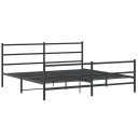 vidaXL Sengeramme i metall med hode- og fotgavl svart 193x203 cm 8721012302860