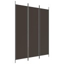 vidaXL Romdeler 3 paneler brun 150x200 cm stoff