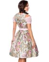 Dirndl Oktoberfestkjole i Luksuskvalitet med Rosa Forkle XL