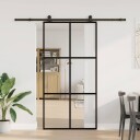 vidaXL Skyvedør med monteringssett 102x205 cm ESG glass og aluminium