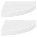 vidaXL Flytende vegghyller 2 stk h?yglans hvit 35x35x3,8 cm MDF