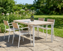 Spisebord utendørs Feletto 180 cm 90 cm Stein   Beige/hvit