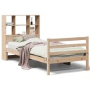  Seng med bokhylle uten madrass 90x200 cm heltre furu
