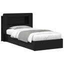  Sengeramme med oppbevaring Svart 90 x 190 cm Konstruert tre