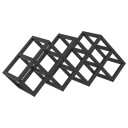 vidaXL Vinhylle Svart Eik 63 x 16,5 x 25 cm Pulverlakkert stål
