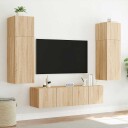 vidaXL Vegghengt TV-benk med LED sonoma eik 80x35x31 cm 8721012258693