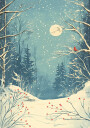 Red Bird in Snowy Forest Plakat Plakat / 30x40cm