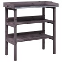  Plantebord med hyller grå 78x38x82,5 cm heltre gran