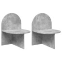  Nattbord 2 pcs Betonggrå 48 x 49 x 65 cm Konstruert tre