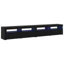  TV stativ 3 pcs Svart eik 240 x 35 x 40 cm Konstruert tre