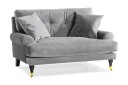 Andrew Loveseat Fløyel   Sølvgrå/Messing