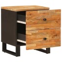  Nattbordskap med skuff Brun 40 x 33 x 46 cm Massiv mango tre