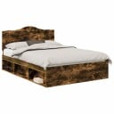  Sengestamme med hodegjerde Røkt eik 140 x 190 cm Massiv furu
