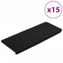 vidaXL Selvklebende trappematter 15 stk 65x28 cm svart